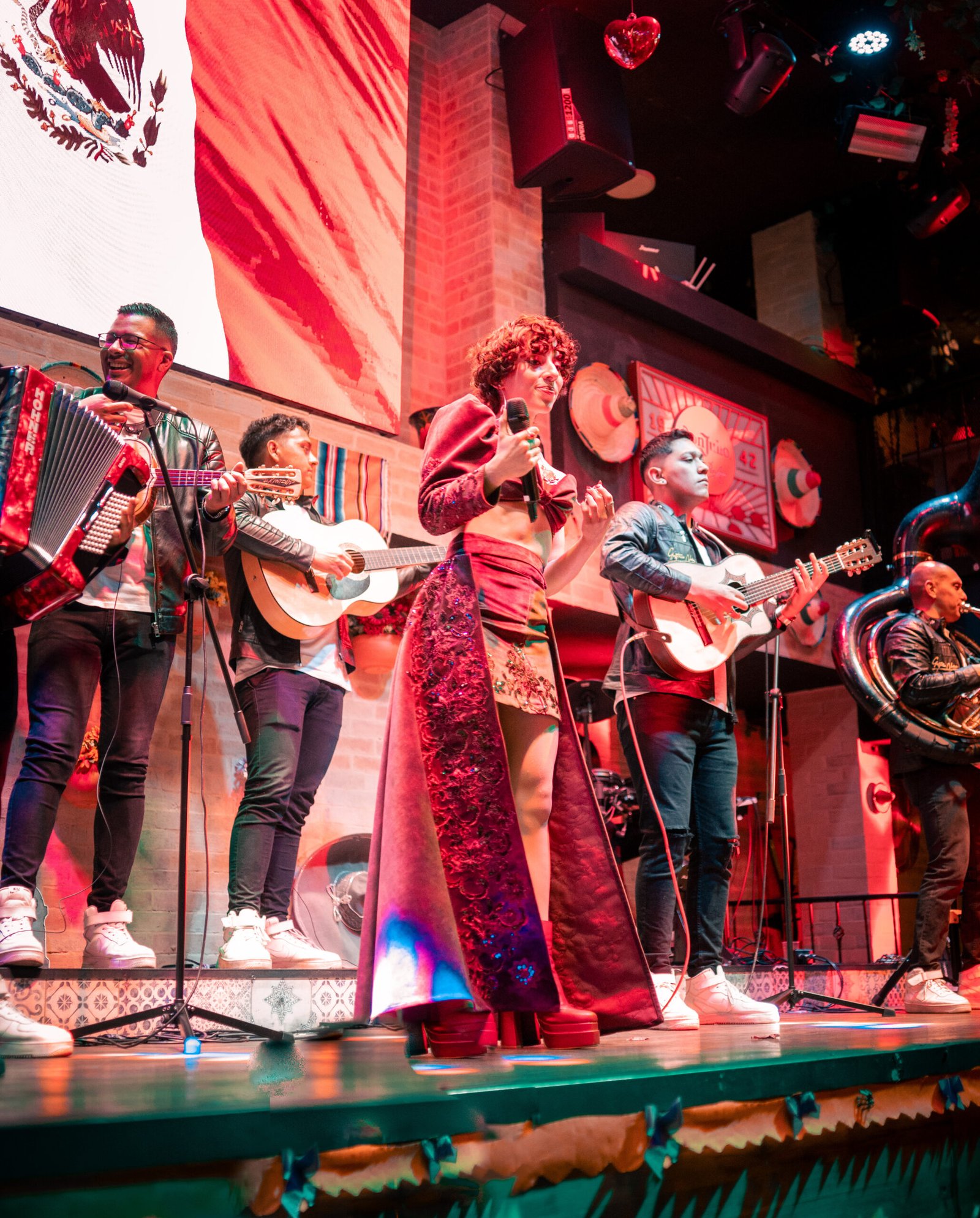 Mariachi fiesta guests dancing