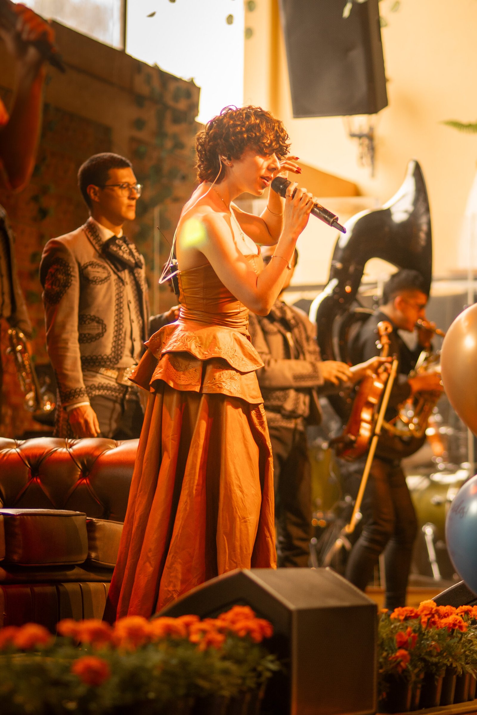 Mariachi vocalist performing
